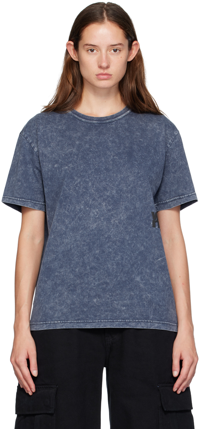 ALEXANDER WANG T NAVY PUFF LOGO T-SHIRT 