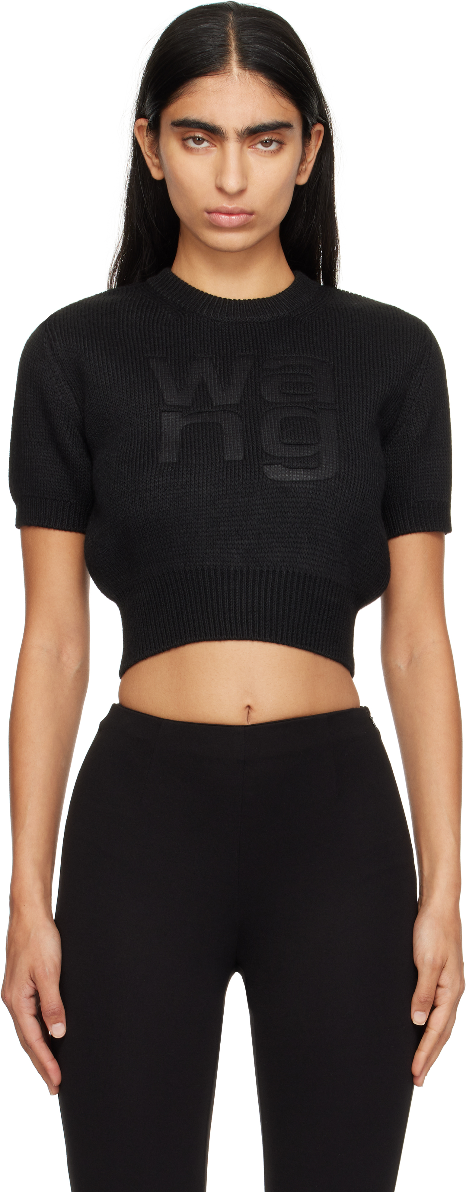 alexanderwang. t Black Compact Deboss Pullover T-shirt