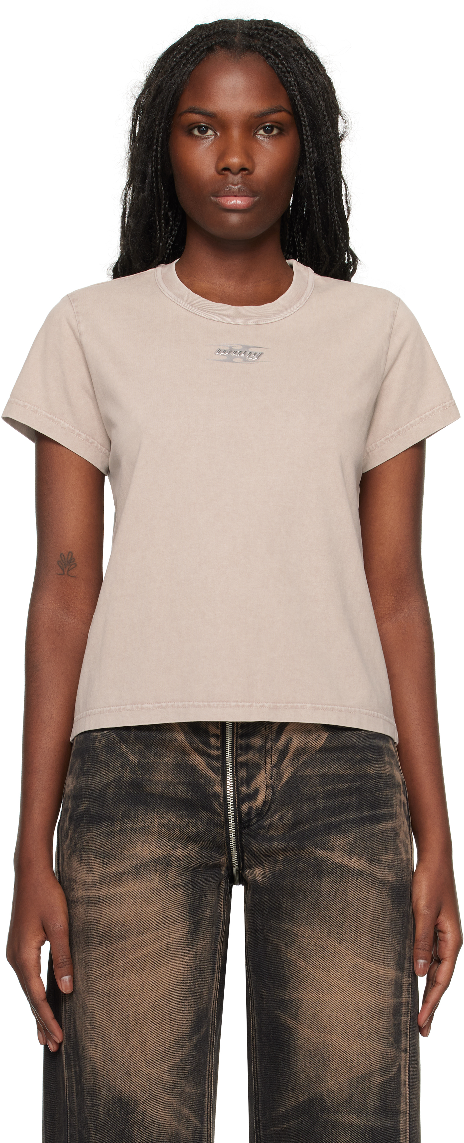 alexanderwang. t Taupe Blade Logo-Embossed T-shirt