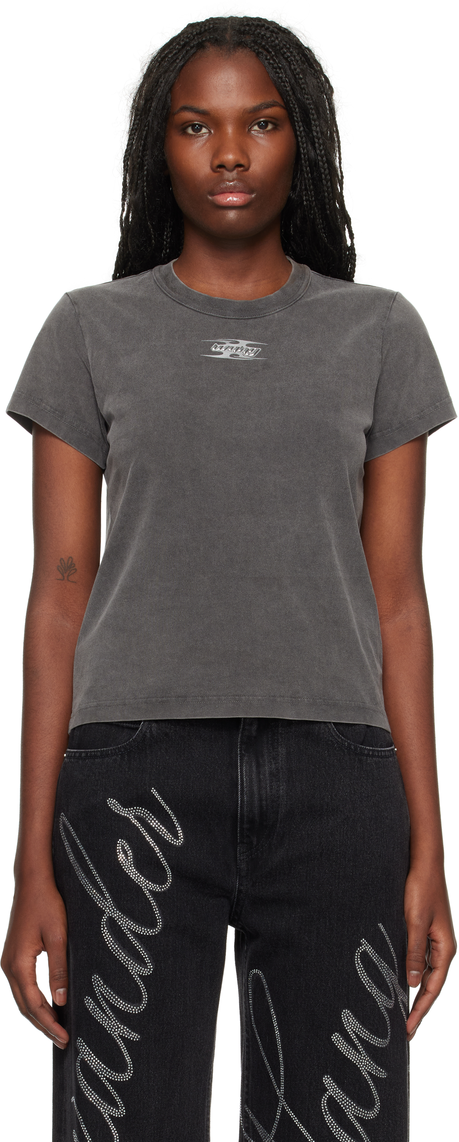 alexanderwang. t Taupe Blade Logo-Embossed T-shirt