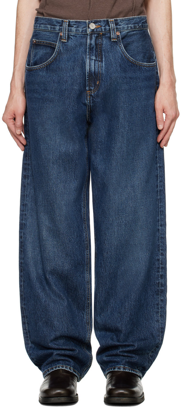 Shop Agolde Indigo Fusion Jeans In Collector