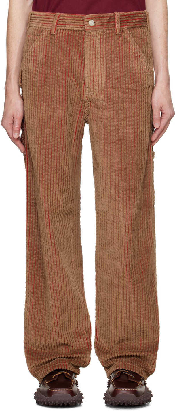 Brown Straight-Leg Trousers