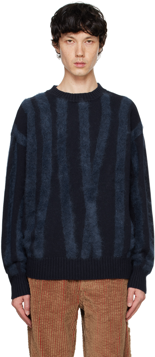 Shop Le Pere Blue Tyndell Stripe Sweater