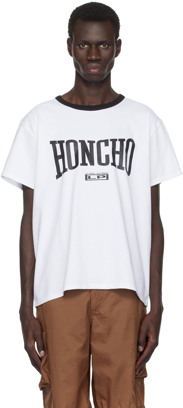 Shop Le Pere White 'honcho' Ringer T-shirt In Astral White