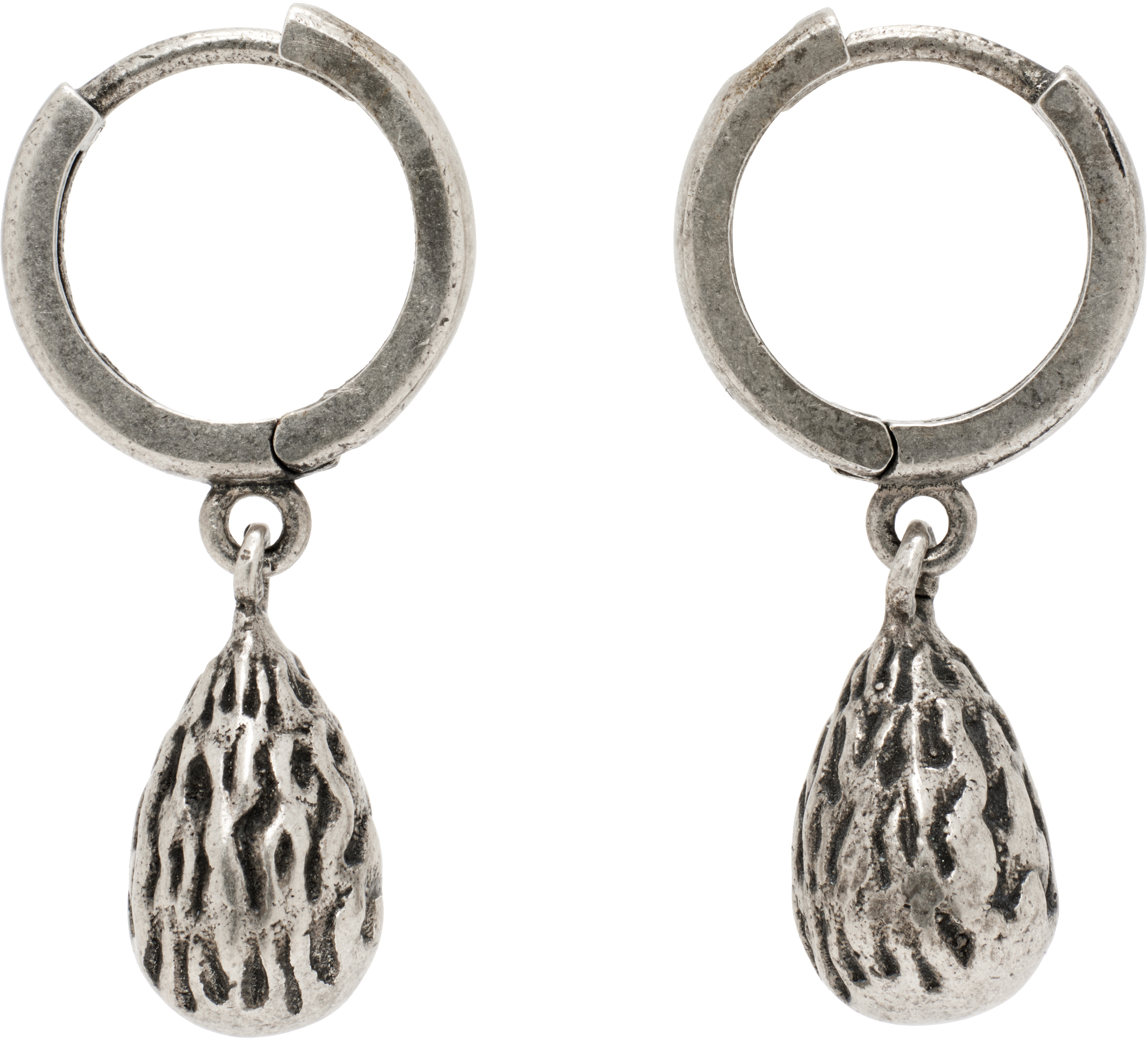 Silver Fire Tears Earrings