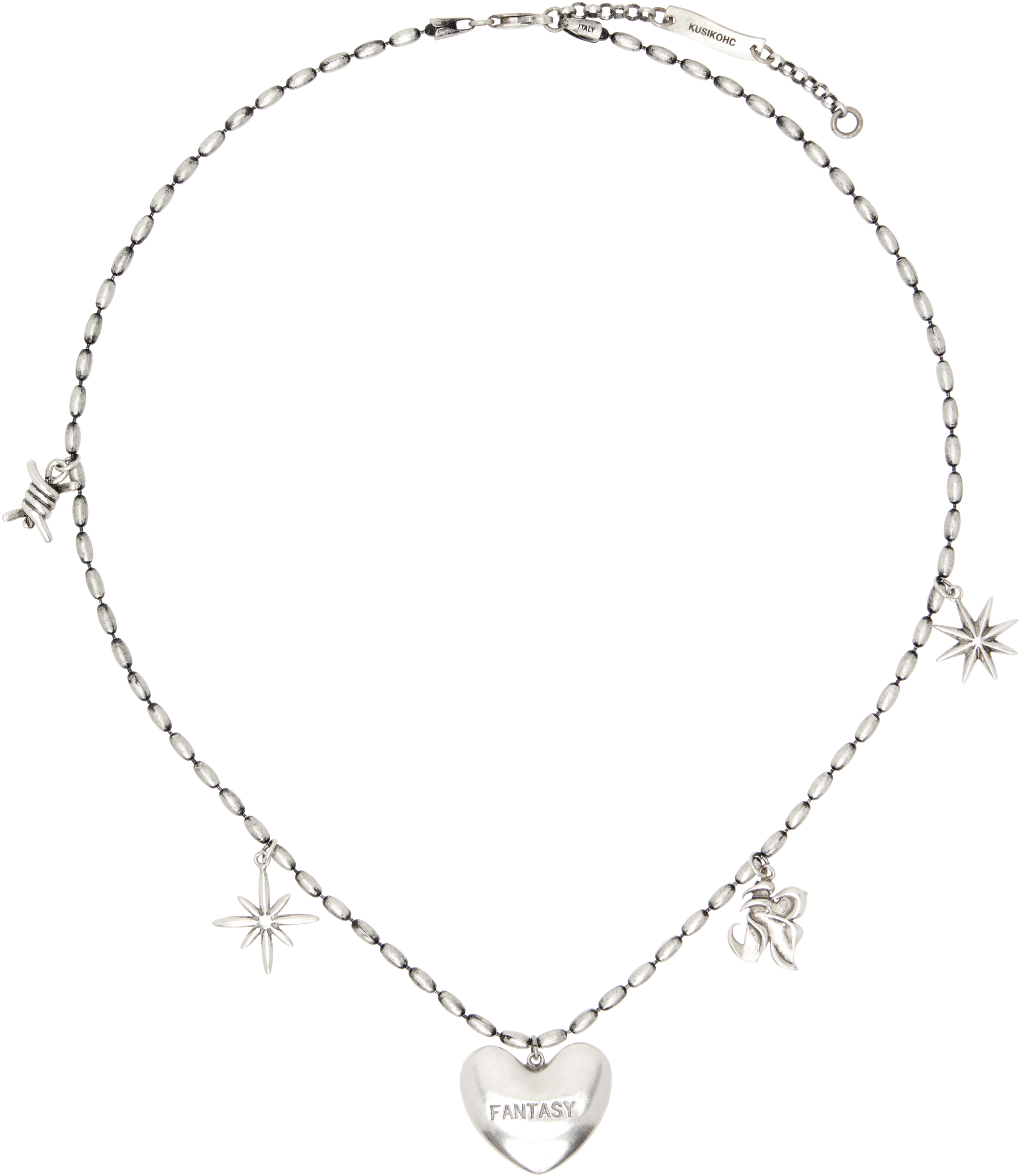 Shop Kusikohc Silver Multi Charm Necklace