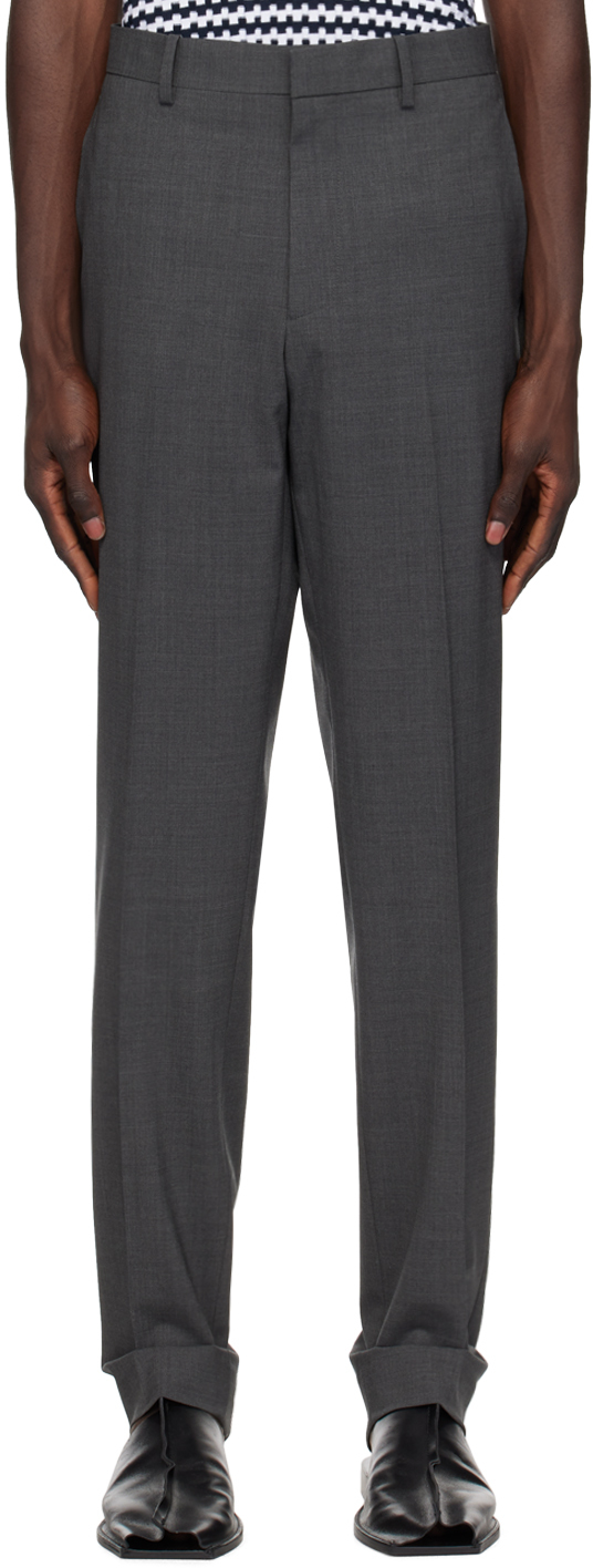 Shop Theory Gray Mayer Trousers In Medium Charcoal