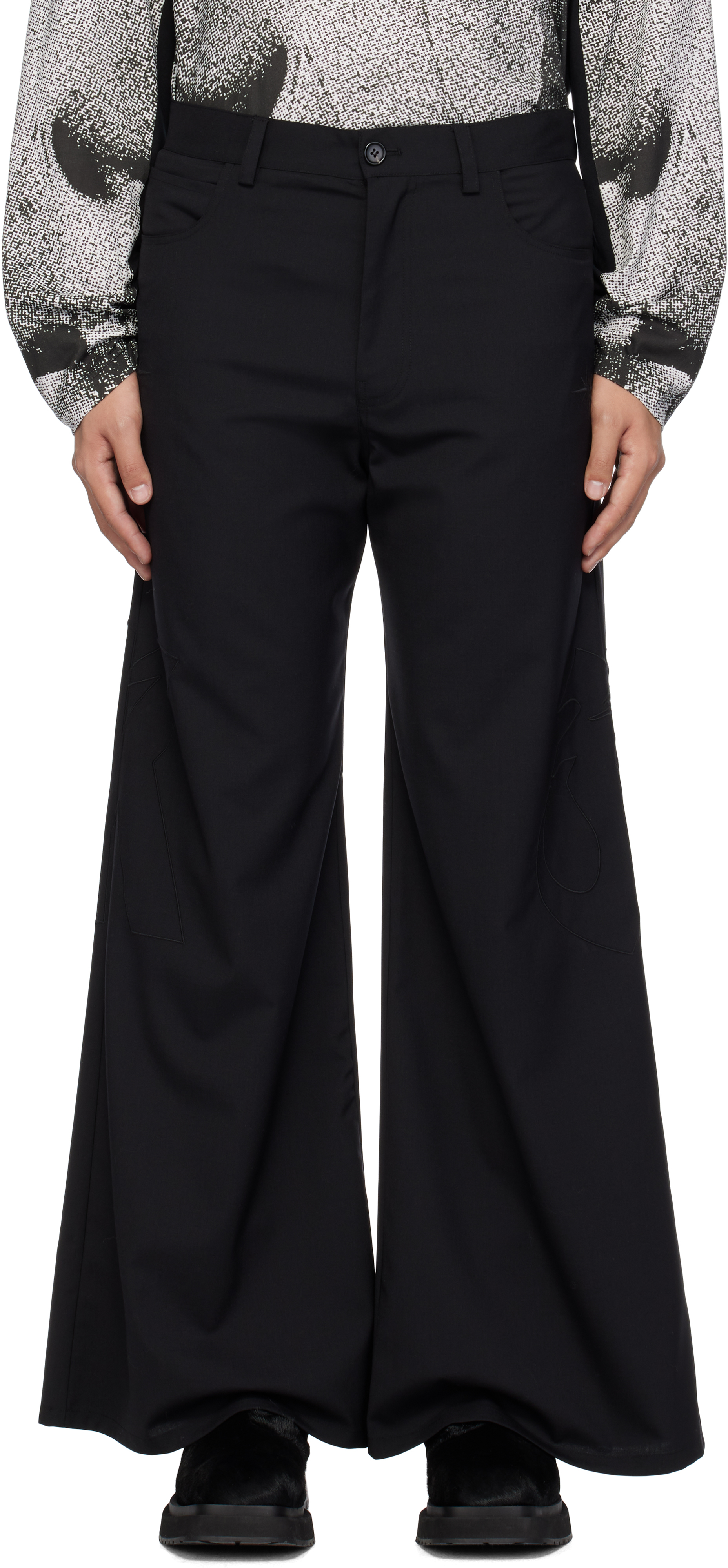 Black 'Right To Fail' Oversized Trousers