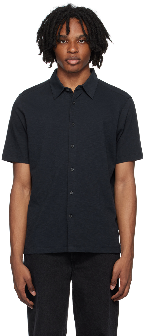 Shop Theory Navy Noran Shirt In Eclipse