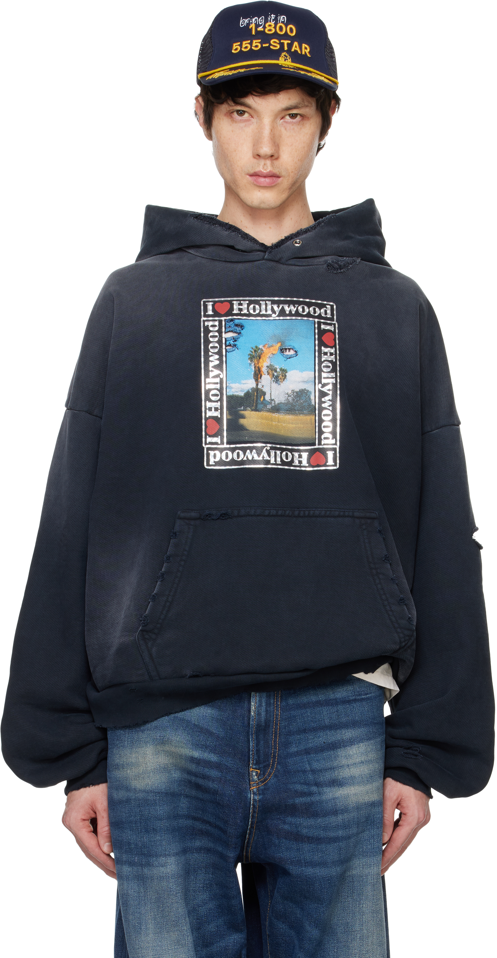 PALY: Black 'My Own Private Hollywood' Hoodie | SSENSE