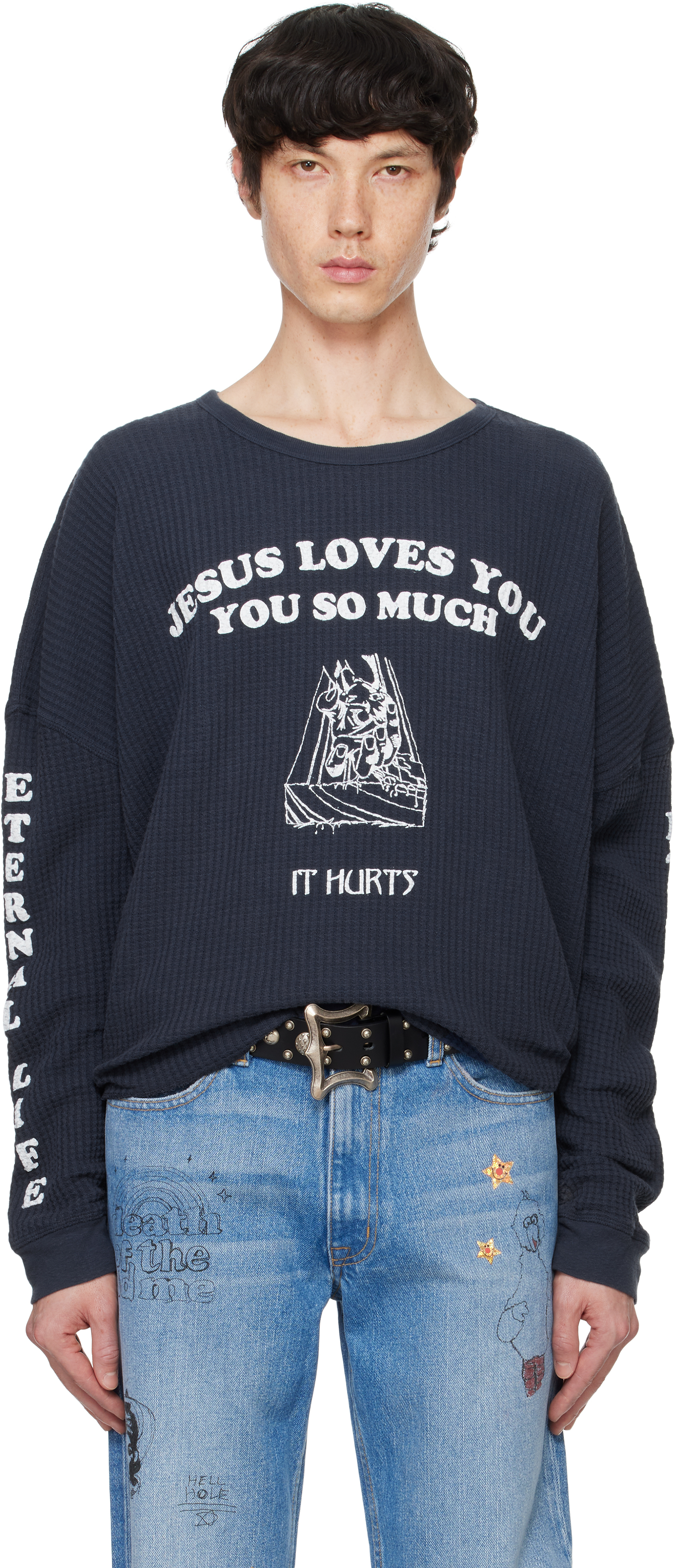 Navy 'Eternal Life' Long Sleeve T-shirt