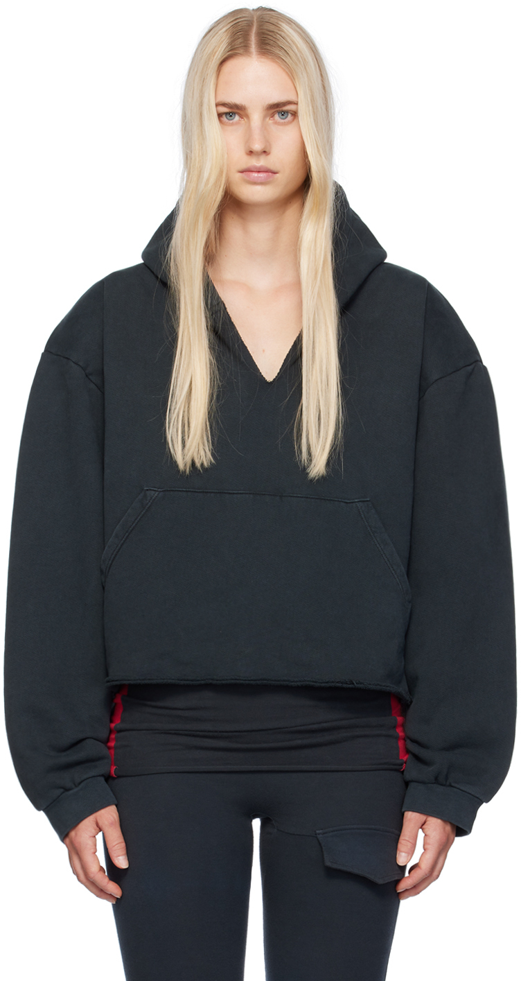 Shop Greg Ross Ssense Exclusive Black V-neck Hoodie