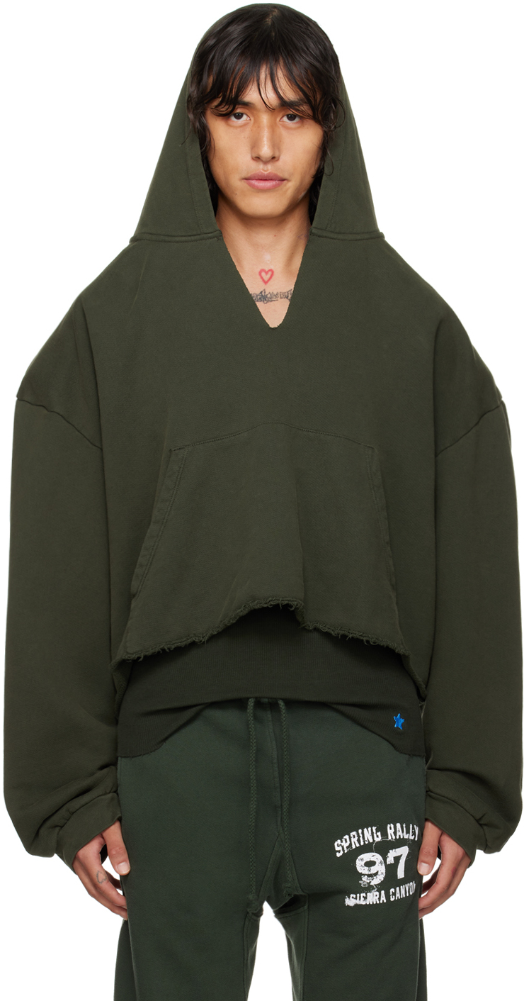 Shop Greg Ross Ssense Exclusive Green V-neck Hoodie