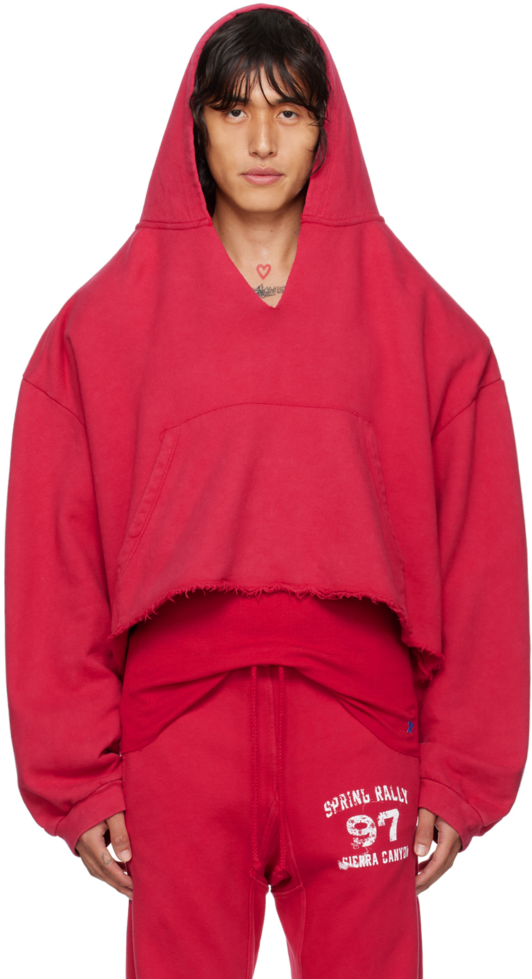 Shop Greg Ross Ssense Exclusive Red V-neck Hoodie