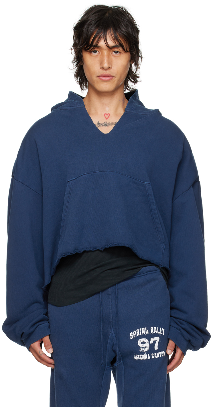 SSENSE Exclusive Navy V-Neck Hoodie