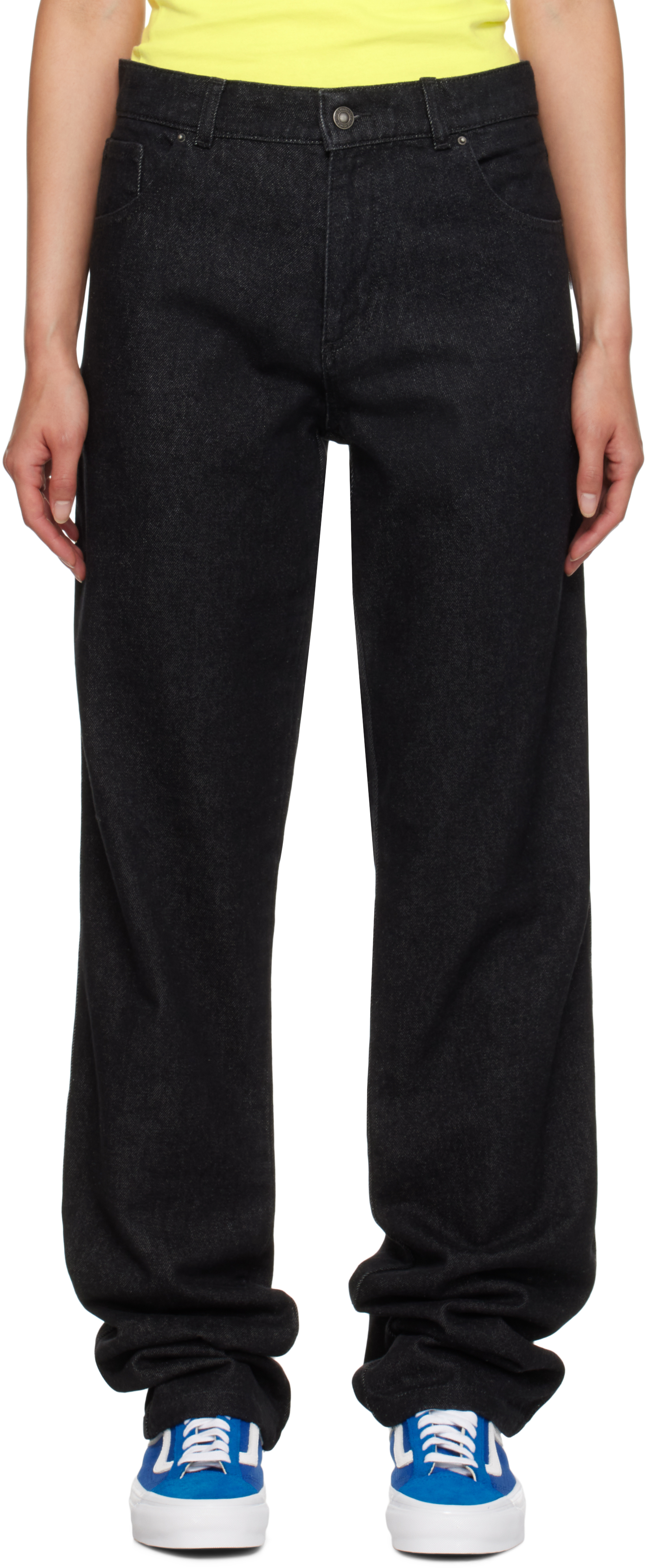 Shop Sky High Farm Workwear Black Straight Leg Jeans In 1 Black