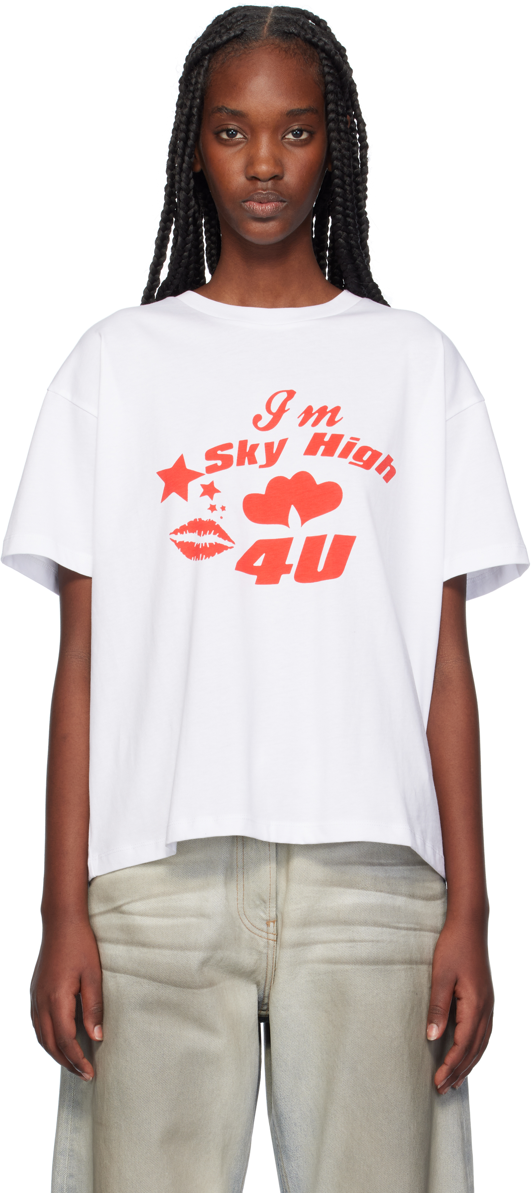 White 'Sky High 4 U' T-shirt