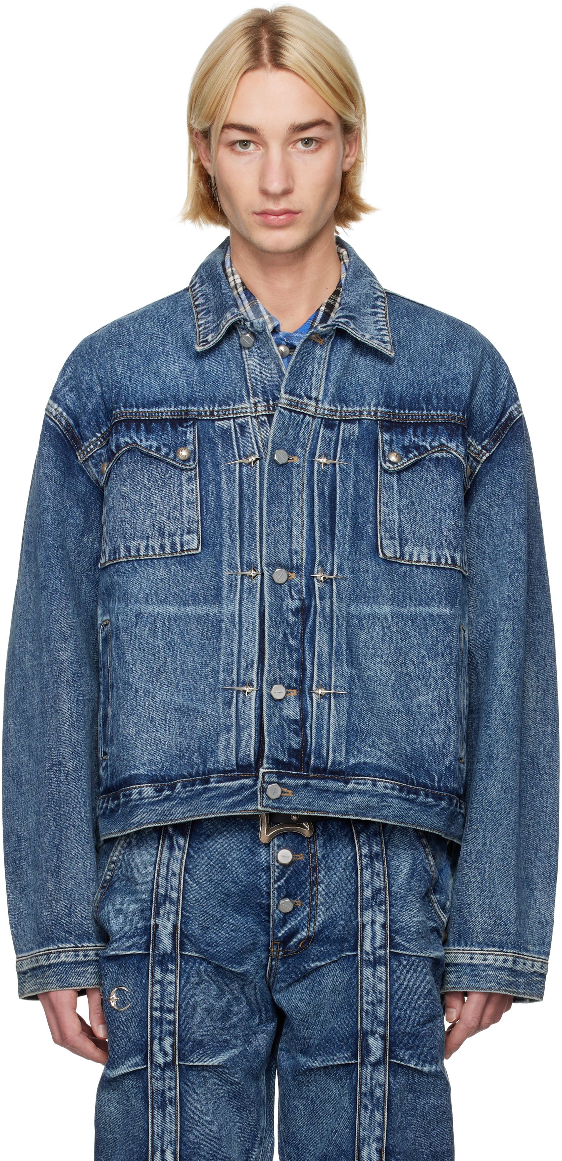 Shop Thug Club Blue Claw Denim Jacket