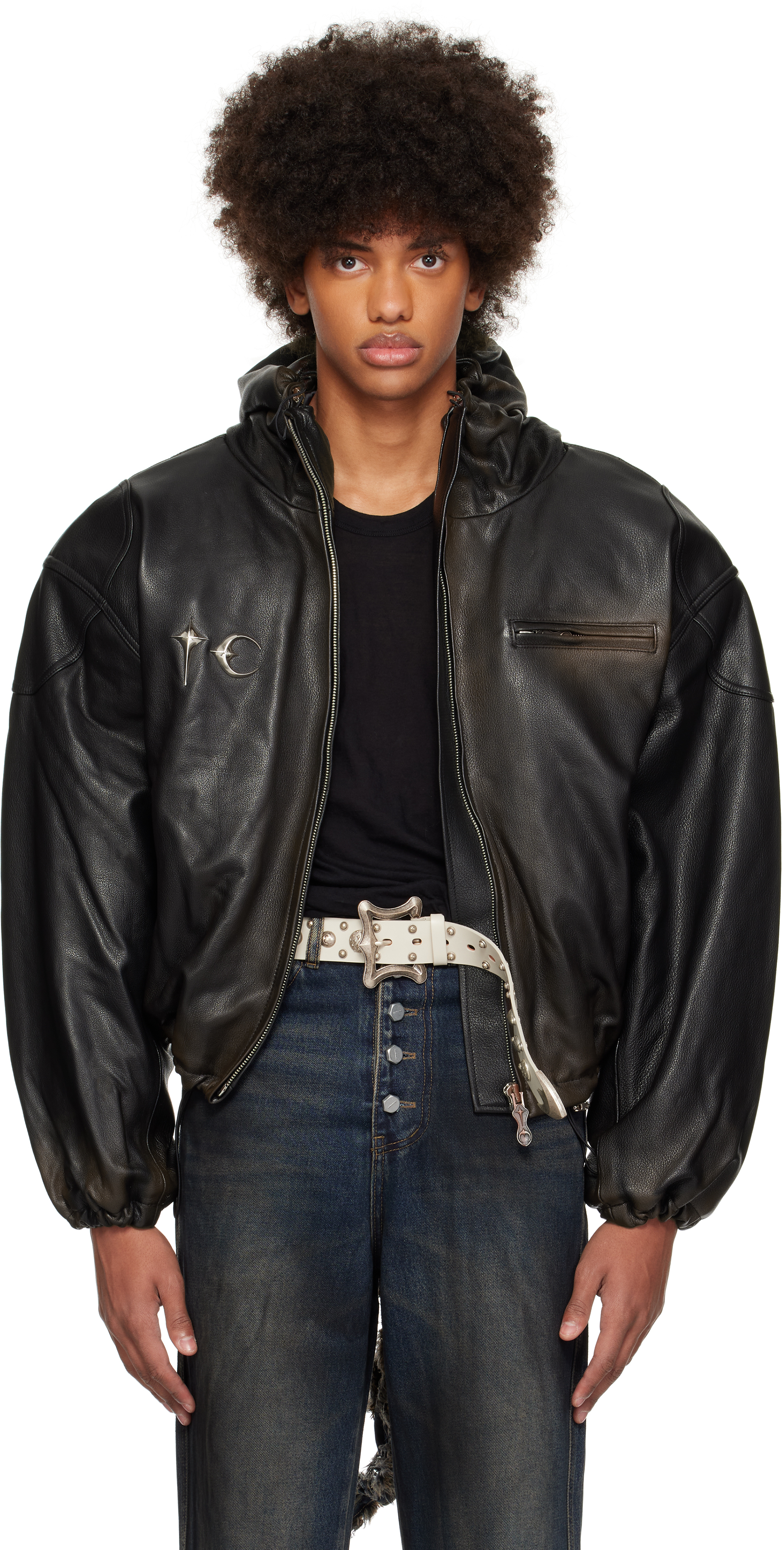 Black Big Rock Leather Jacket