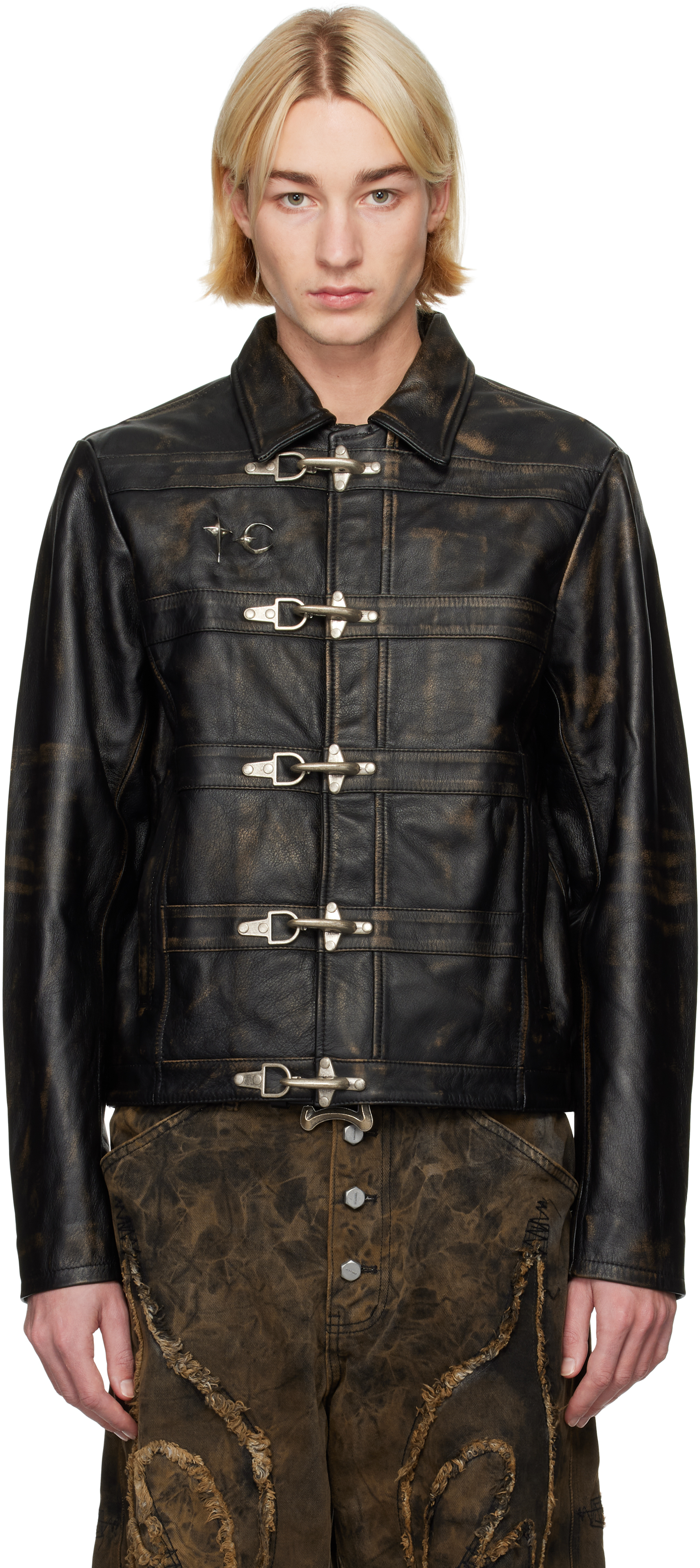 Black Bio Soldier Leather Jacket