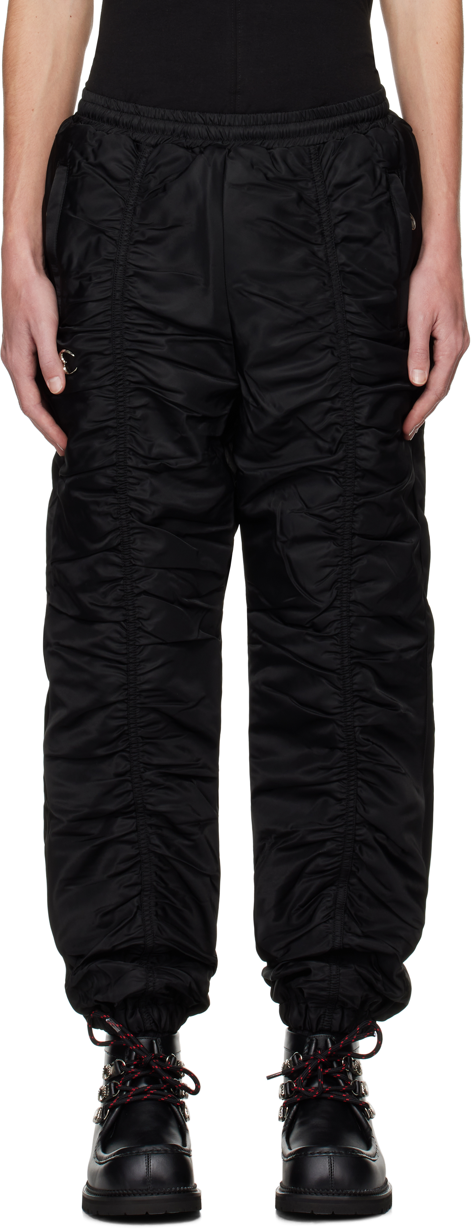 Black 'A Wingless Bird' Trousers