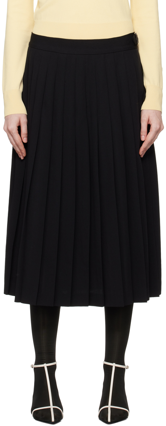 Shop Meta Campania Collective Black Gertrude Midi Skirt