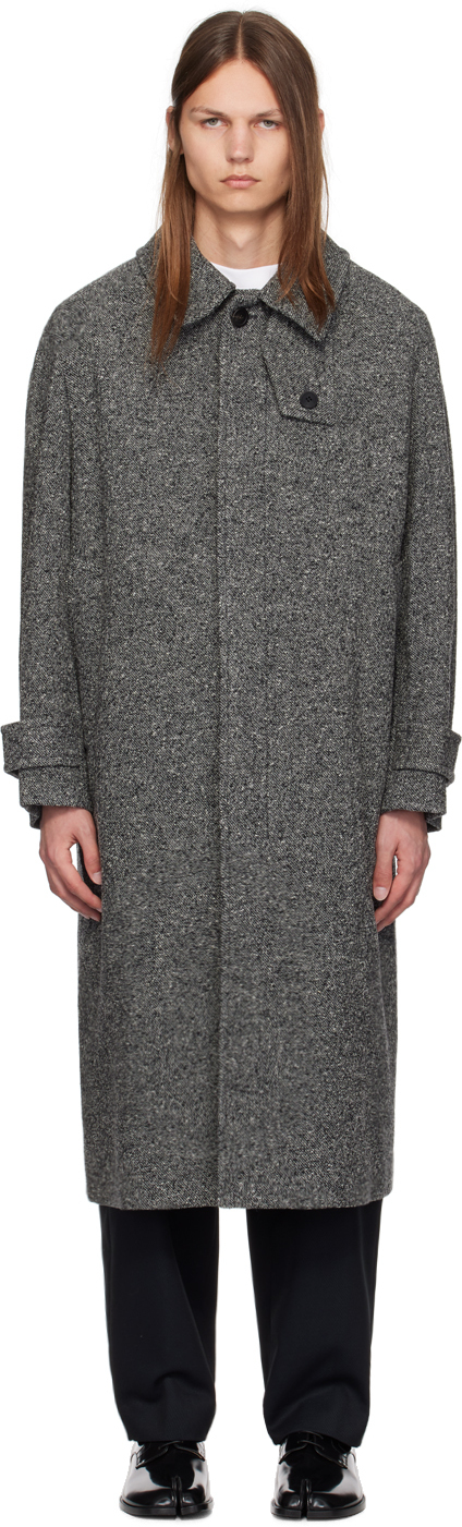 Shop Solid Homme Gray Plaque Coat In 104g Grey