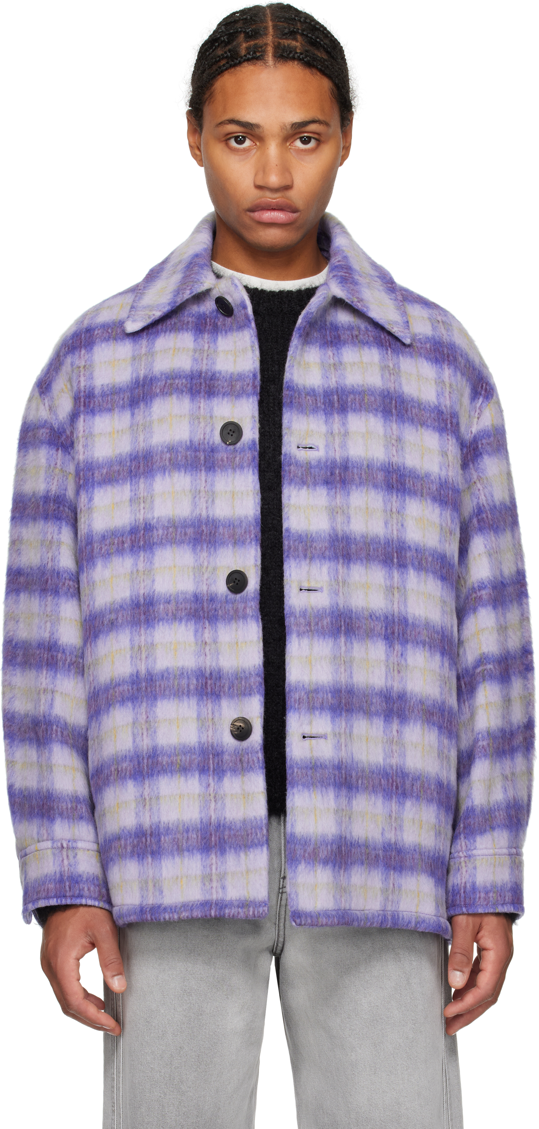 Purple Check Overshirt