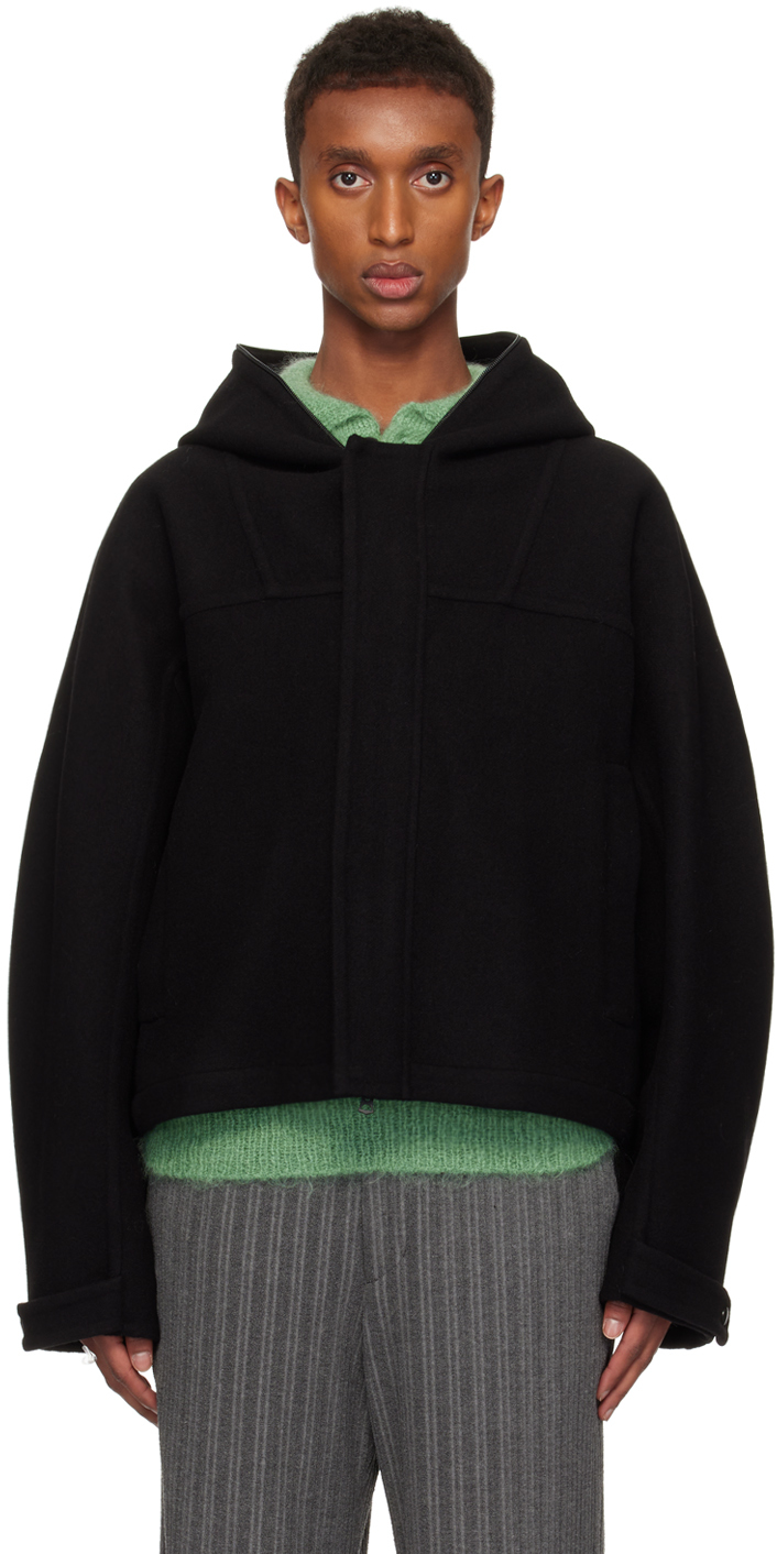【関税込み】Solid Homme ブラック パネル フーディ Solid Homme メンズ フーディ & ジップアップ | SSENSE 日本