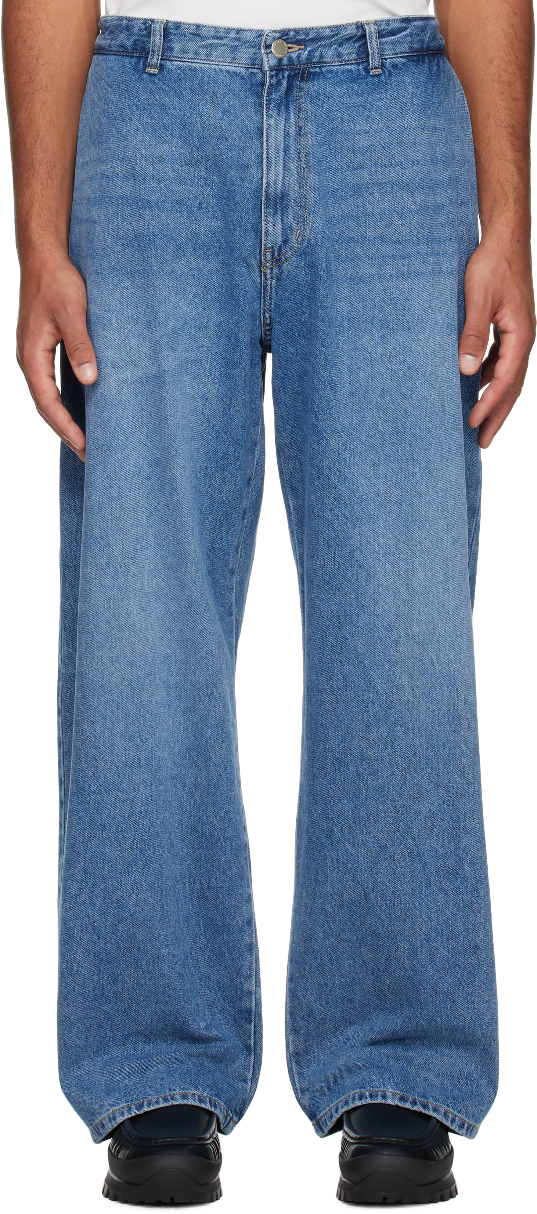 Blue Side Folding Jeans