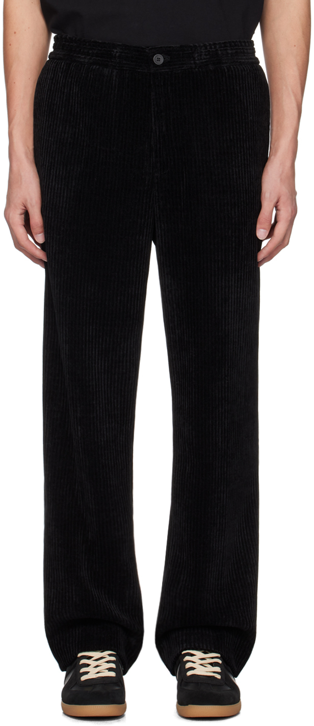 Shop Solid Homme Navy Four-pocket Trousers In 713b Black