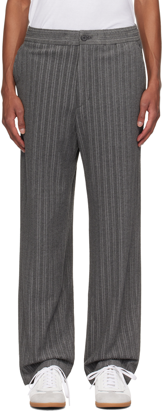 Gray Terry Banding Trousers