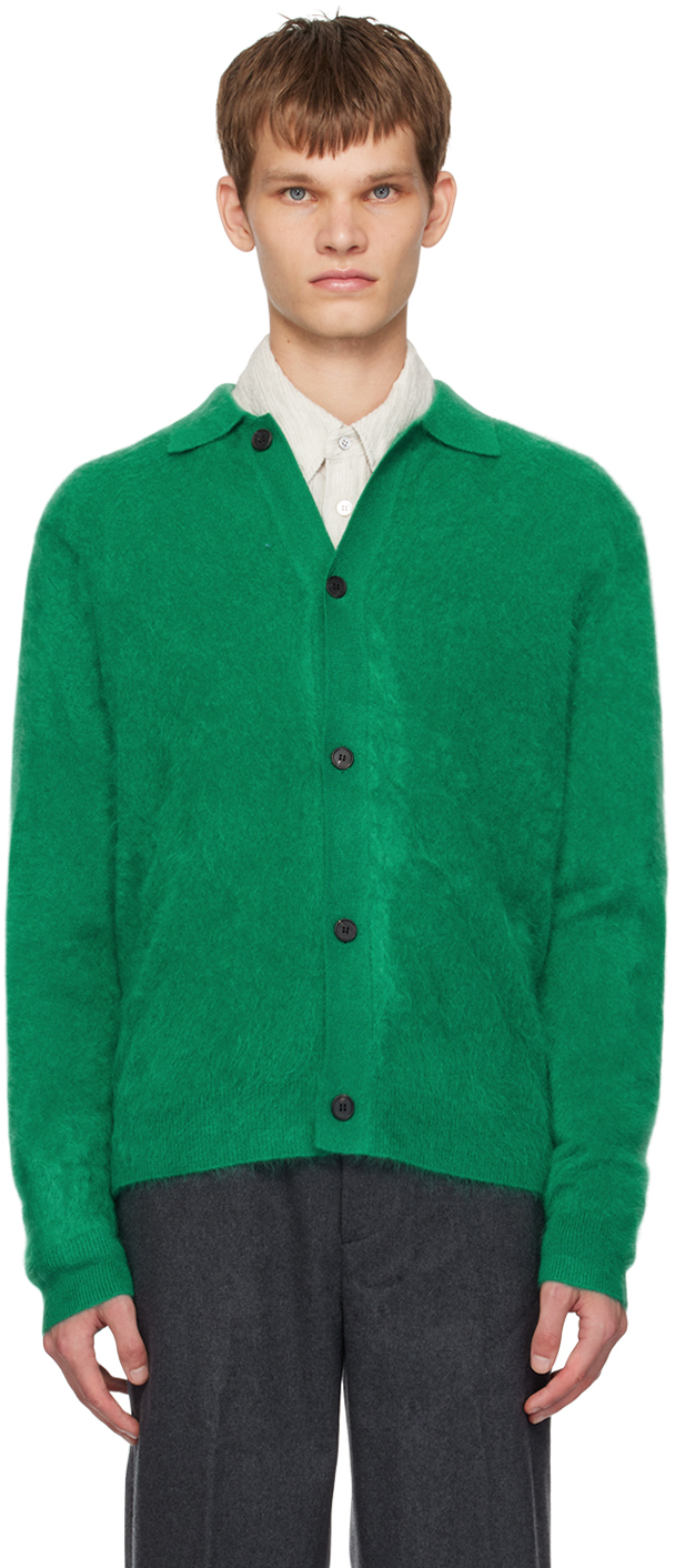 Green Spread Collar Cardigan