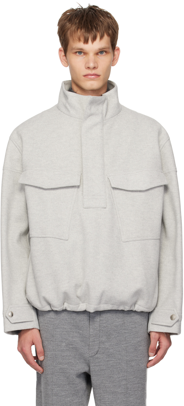 Gray Half-Zip Sweatshirt