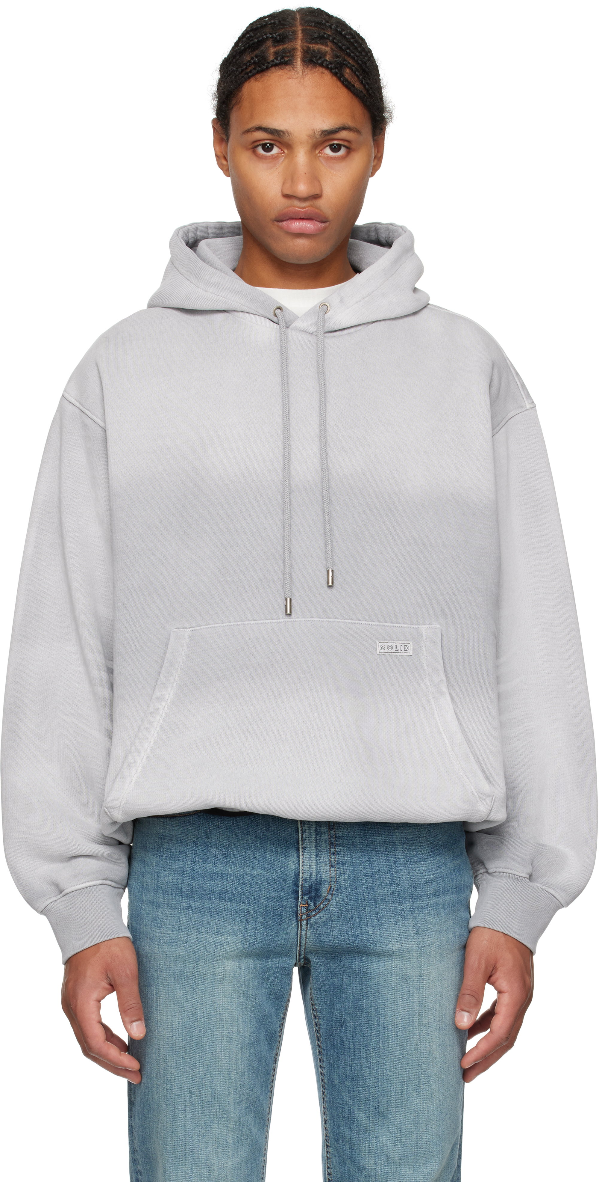 SOLID HOMME GRAY JERSEY HOODIE 