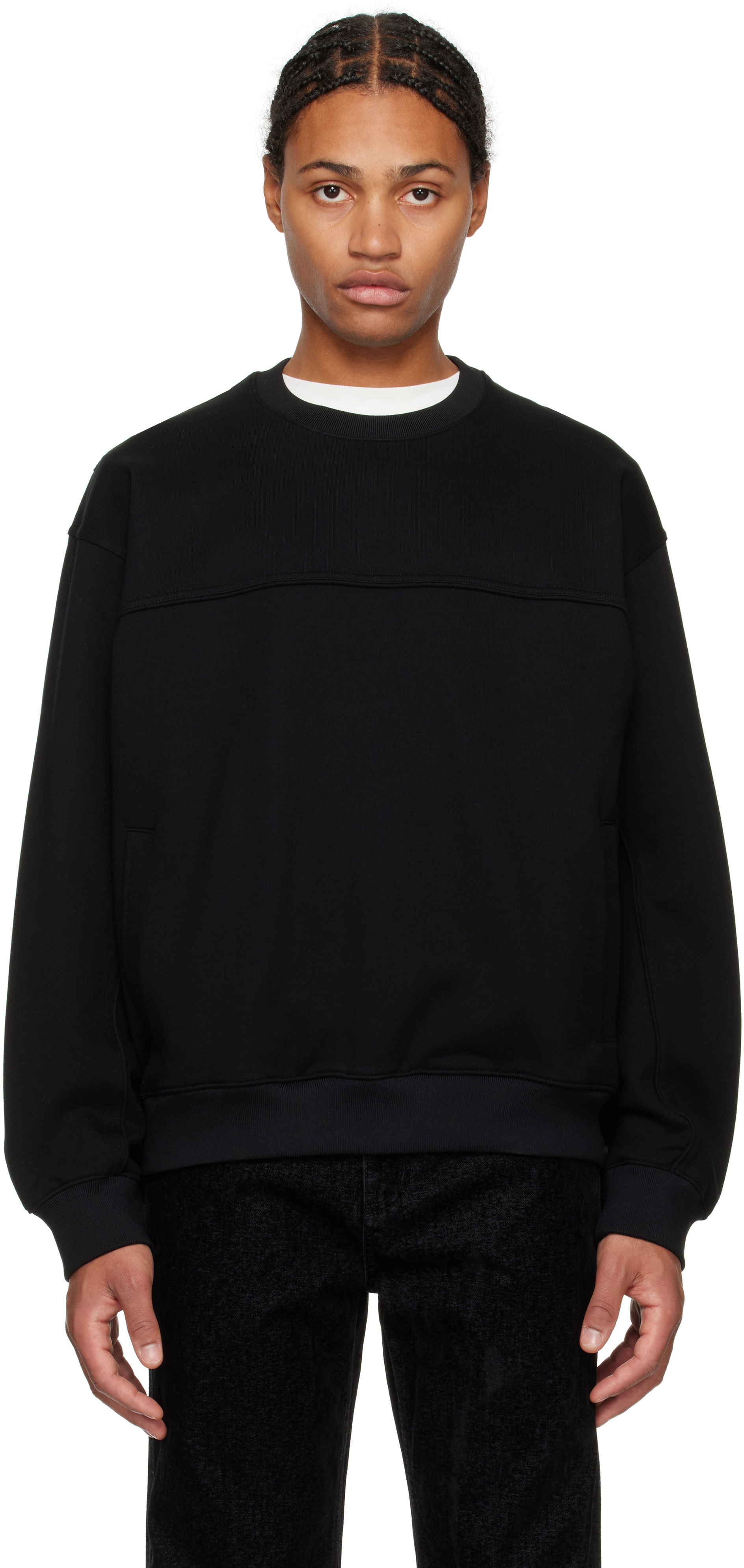 【関税込み】Solid Homme ブラック Biker スウェットシャツ Solid Hommeのブラック Biker スウェットシャツがセール中