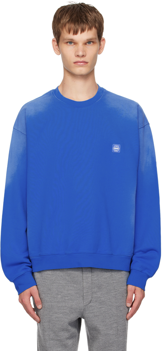 Blue Dyeing Back Logo Sweatshirt