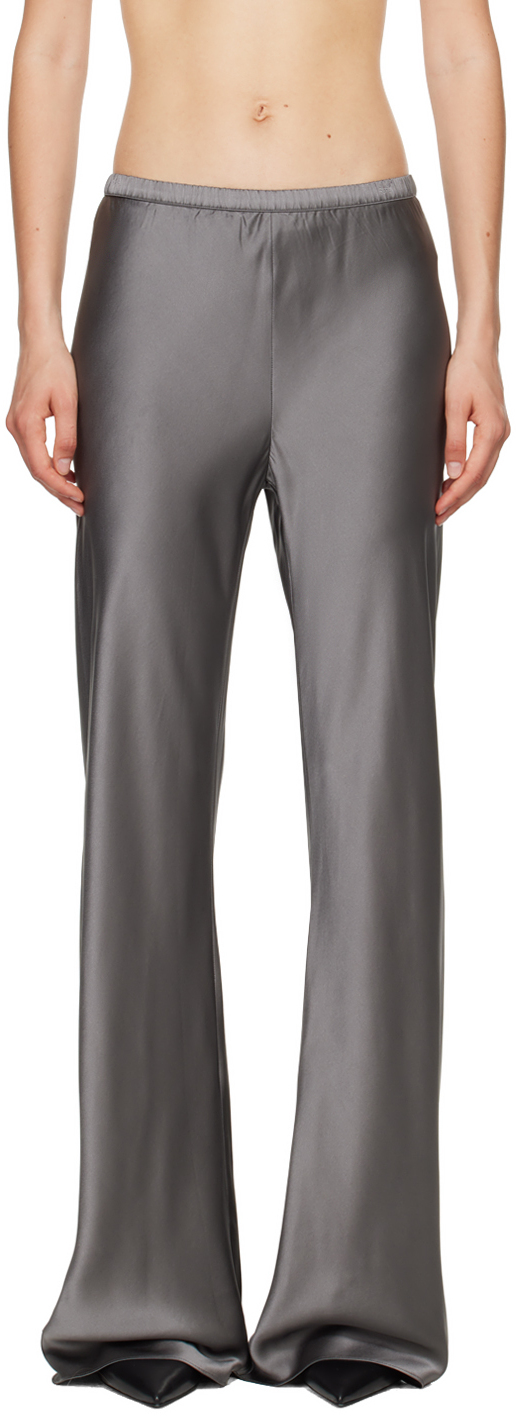 Gray Bias-Cut Lounge Pants