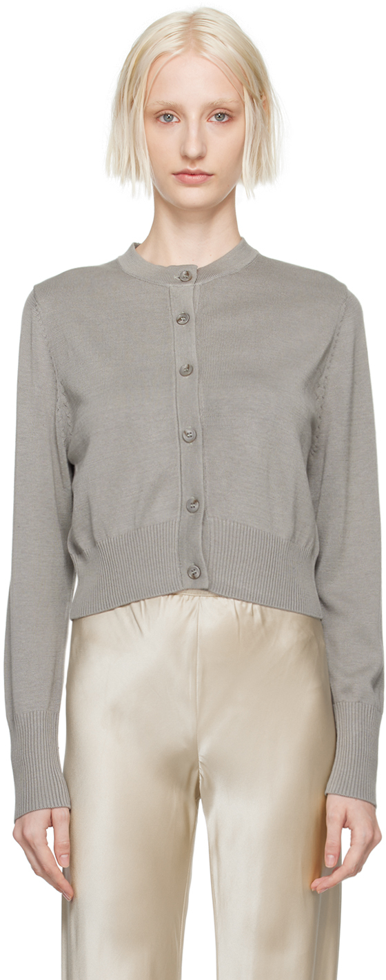 Gray Cropped Cardigan