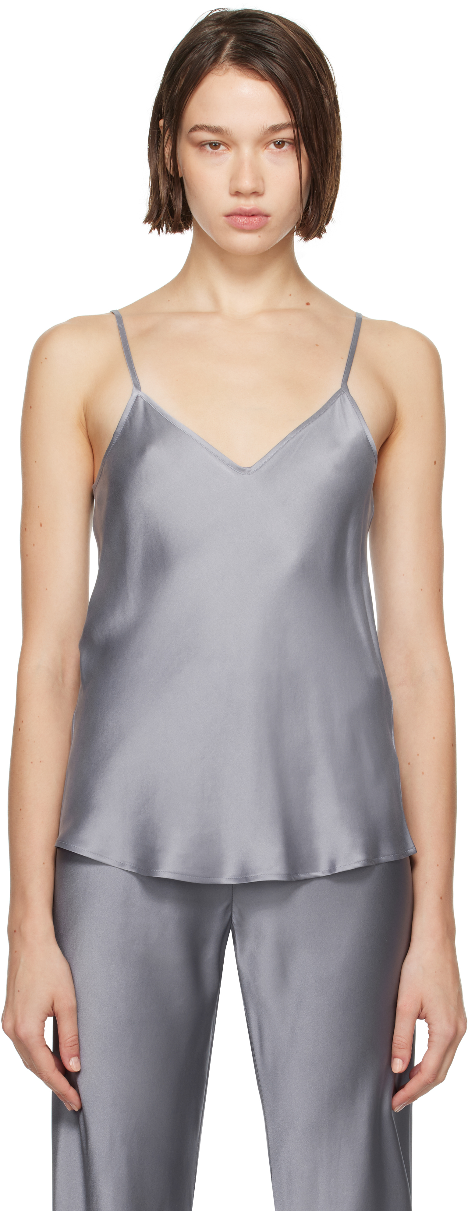 Gray Bias-Cut Camisole