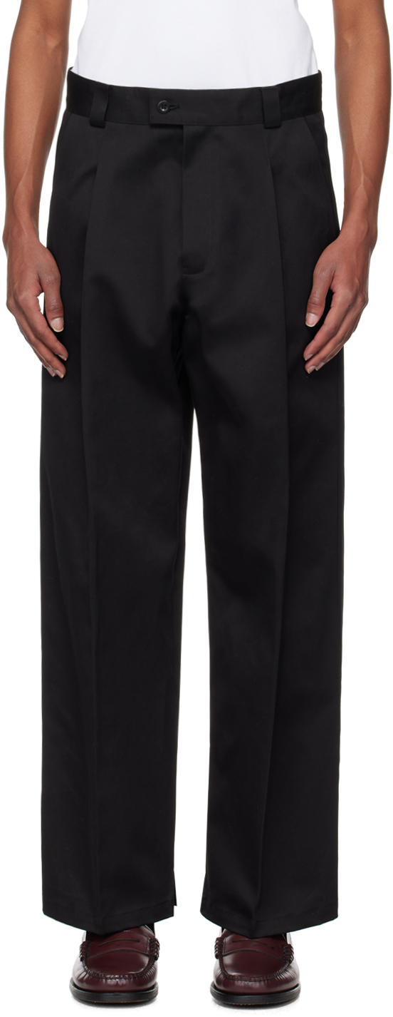 Shop Rice Nine Ten Black Wide Trousers