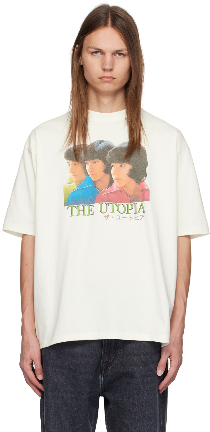 【関税込み】RICE NINE TEN オフホワイト Boys Pop Idol Tシャツ Off-White Boys Pop Idol T-Shirt by RICE NINE TEN on Sale