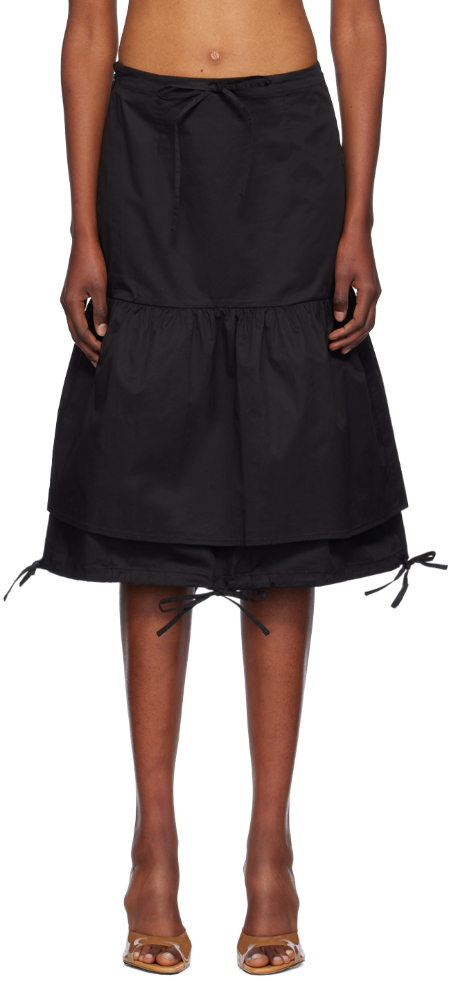 Black Mariana Midi Skirt