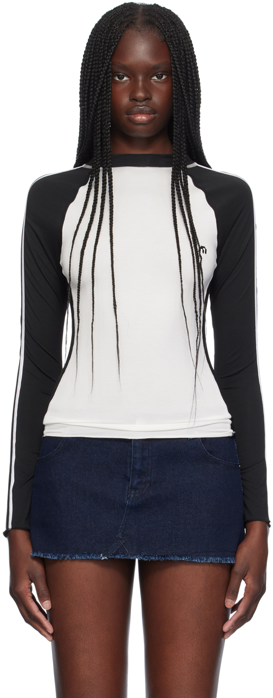 Shop Miaou Black & White Madeline Long Sleeve T-shirt