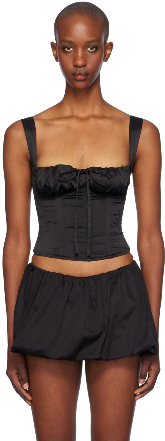 Shop Miaou Black Agnes Corset Top