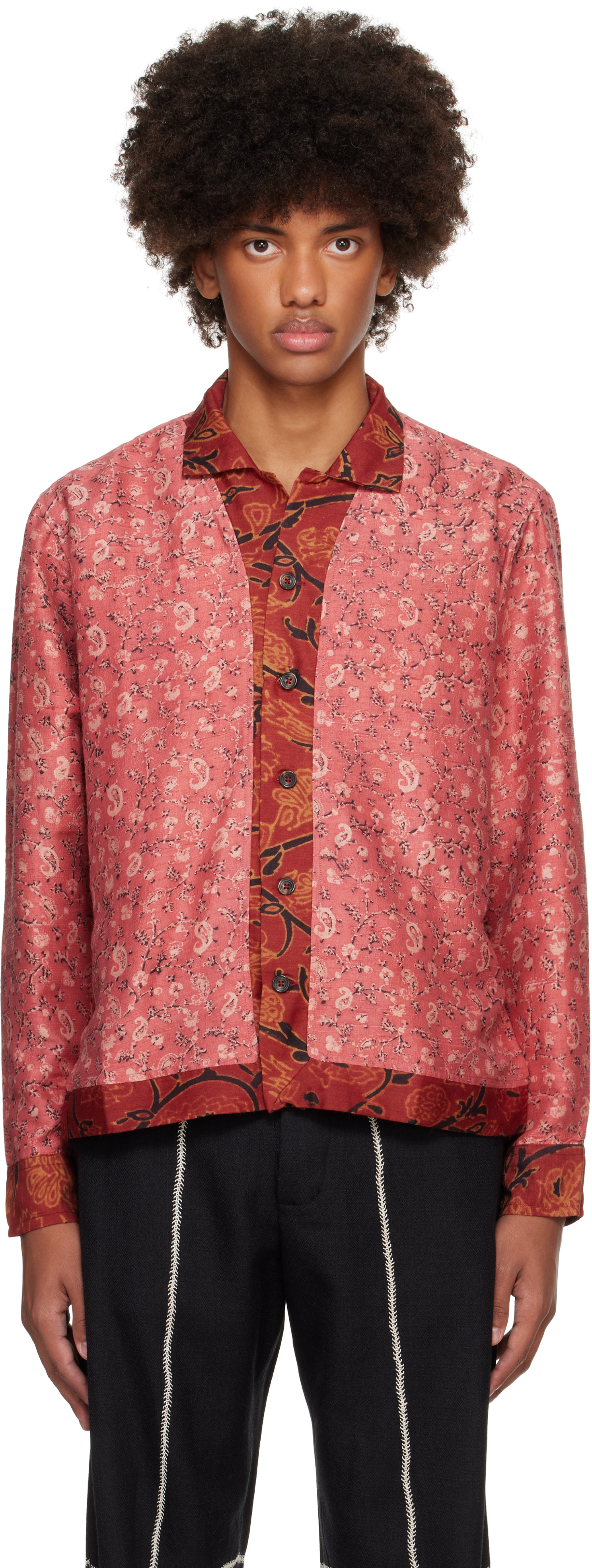 Red Block Printed Shirt