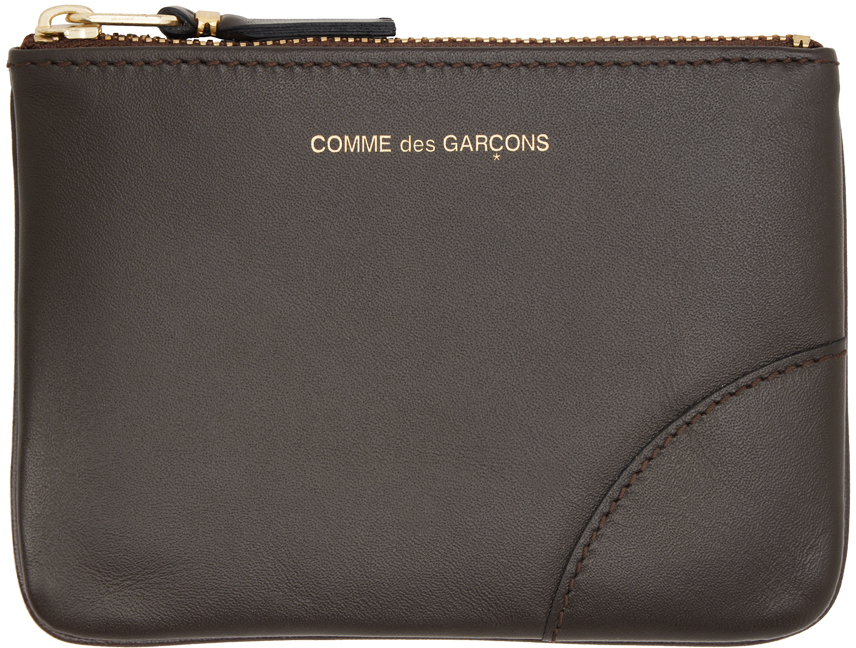 Shop Comme Des Garçons Brown Leather Pouch