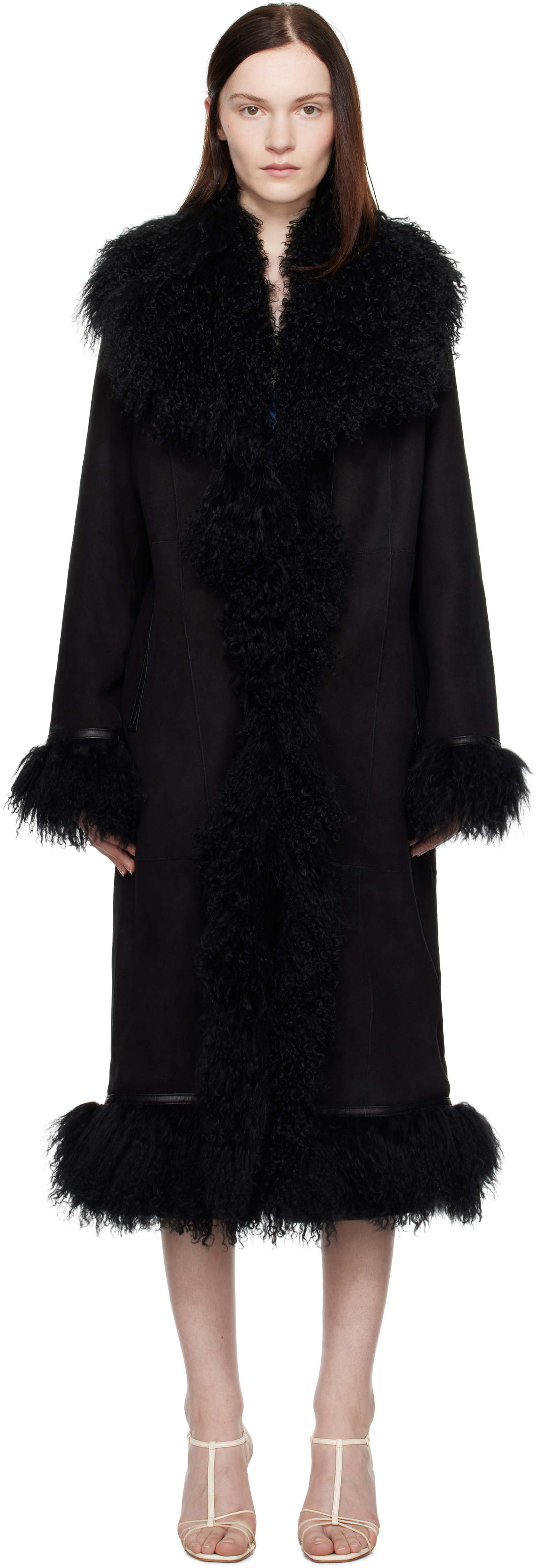 Black Bonna Shearling Coat