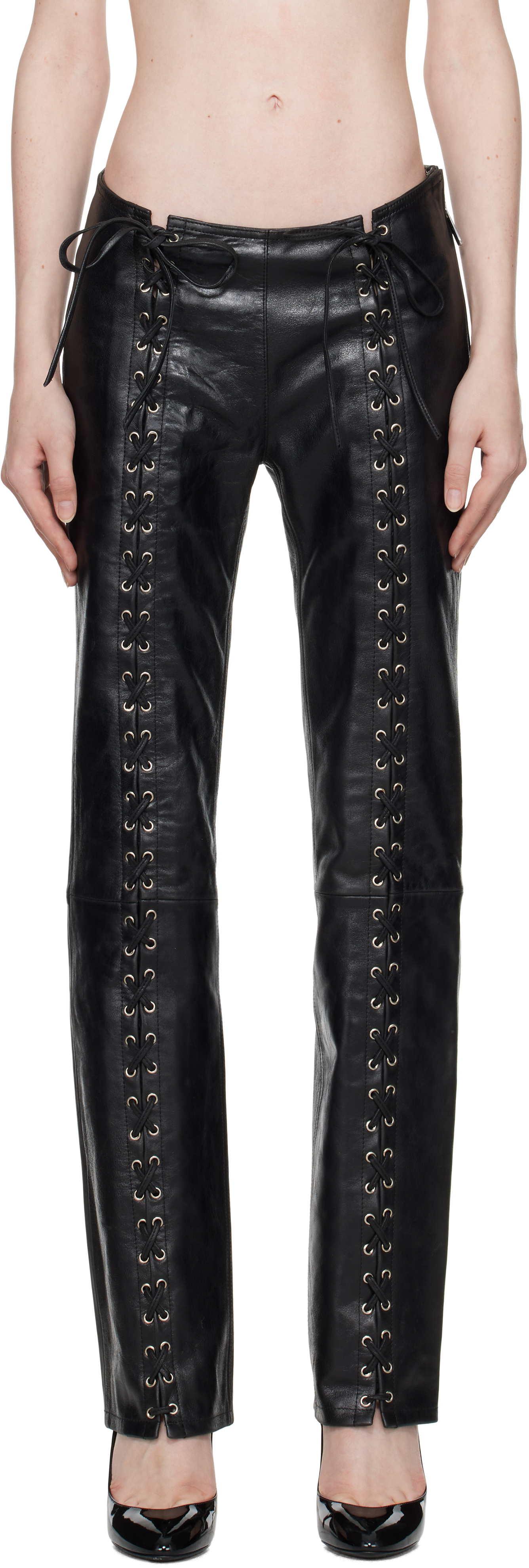 Black Christina Leather Pants