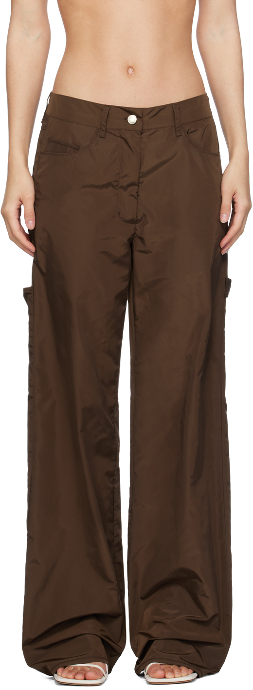 Saks Potts Brown Grey Trousers In Chestnut